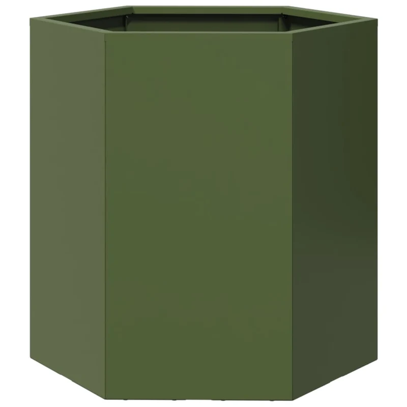 Jardineras Hexagonales 2 Uds Acero Verde Oliva 46x40x45 Cm