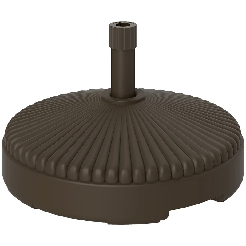 Outsunny Base Para Sombrilla Redonda Rellenable Con Agua 23l O Arena 28kg Marrón