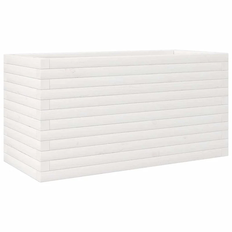 Jardinera Madera Maciza De Pino Blanco 90x40x45,5 Cm