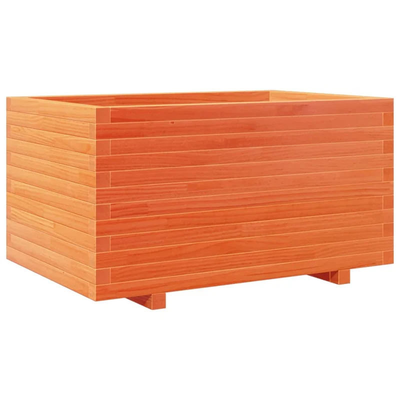 Jardinera Madera Maciza De Pino Marrón Cera 90x60x49,5 Cm