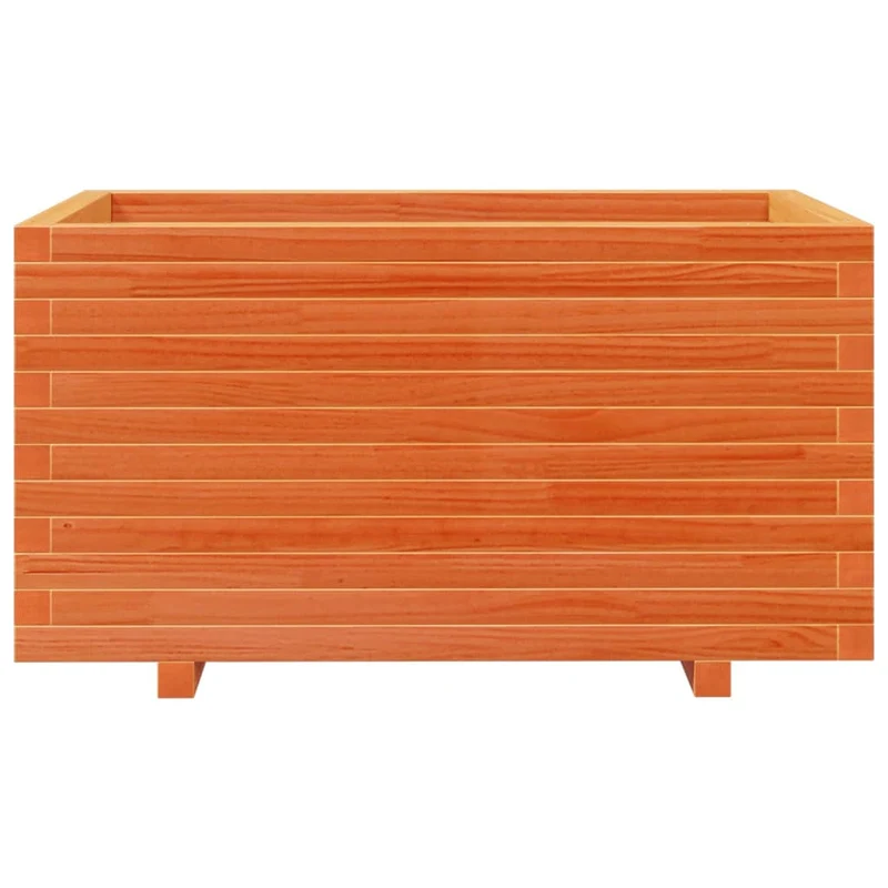 Jardinera Madera Maciza De Pino Marrón Cera 90x60x49,5 Cm