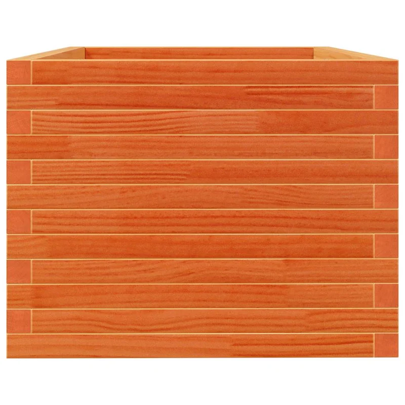 Jardinera Madera Maciza De Pino Marrón Cera 90x60x49,5 Cm