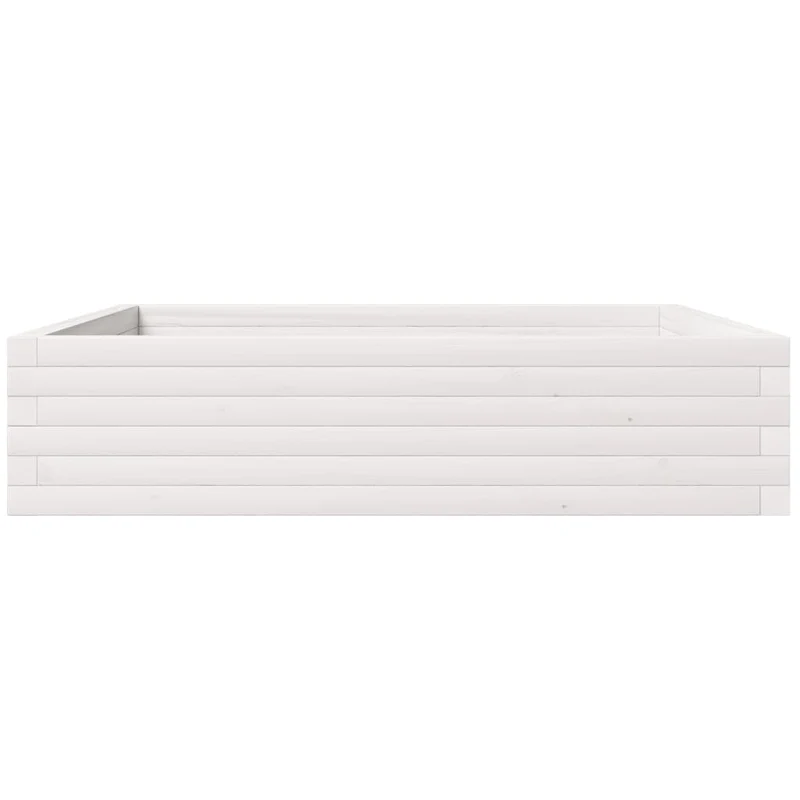 Jardinera Madera Maciza De Pino Blanco 100x100x23 Cm