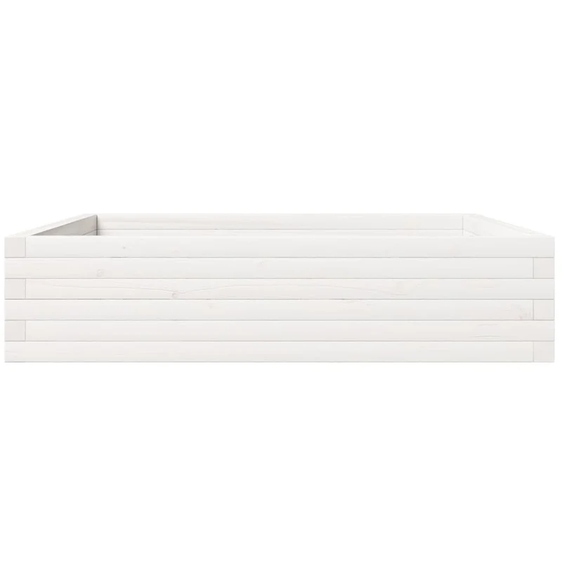 Jardinera Madera Maciza De Pino Blanco 100x100x23 Cm