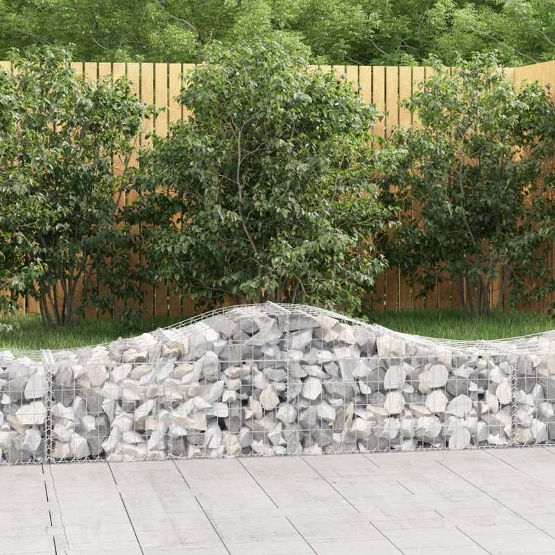 Cestas De Gaviones 30 Uds Forma De Arco Hierro 200x50x40/60 Cm