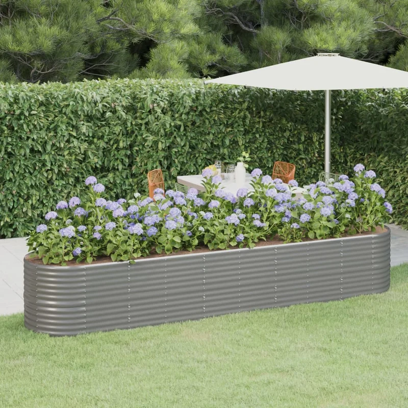 Jardinera Arriate Acero Galvanizado Gris 368x80x68 Cm