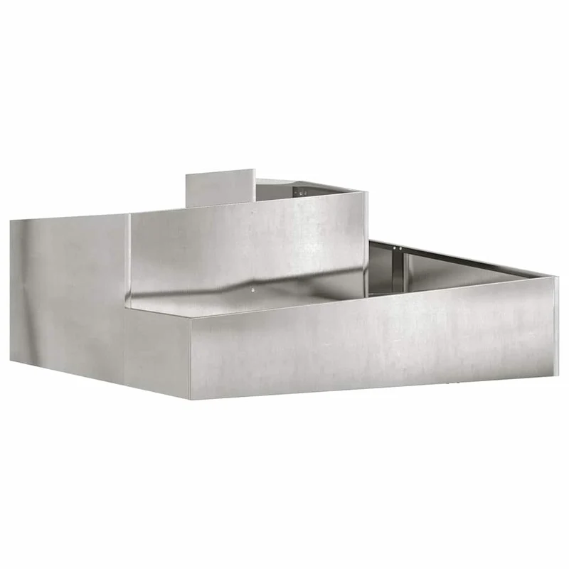 Macetero De Jardín Plateado 100 X 100 X 50 Cm Acero Inoxidable