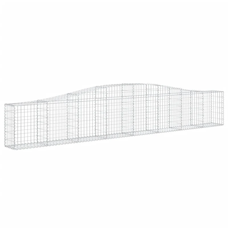 Cestas De Gaviones 4 Uds Forma De Arco Hierro 400x30x60/80 Cm