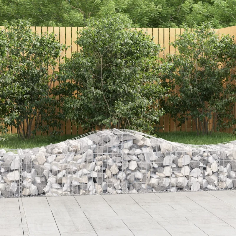 Cestas De Gaviones 10 Uds Forma De Arco Hierro 200x50x40/60 Cm