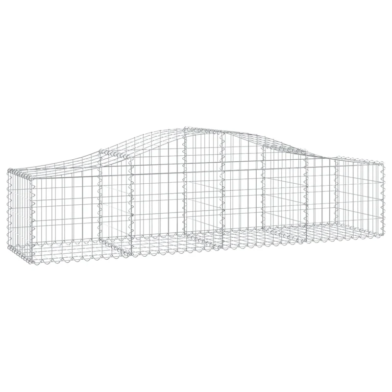 Cestas De Gaviones 10 Uds Forma De Arco Hierro 200x50x40/60 Cm