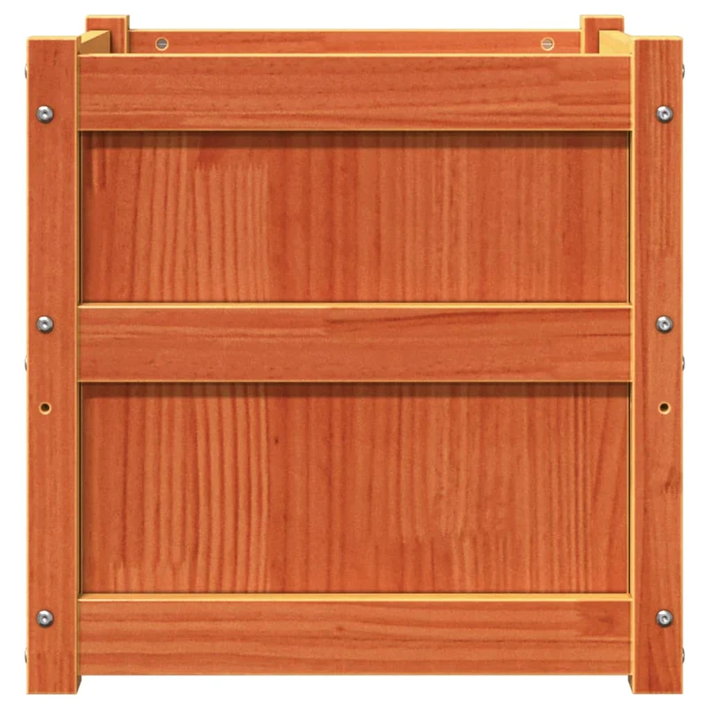 Jardineras De Exterior 2 Uds Madera Maciza De Pino Marrón Cera