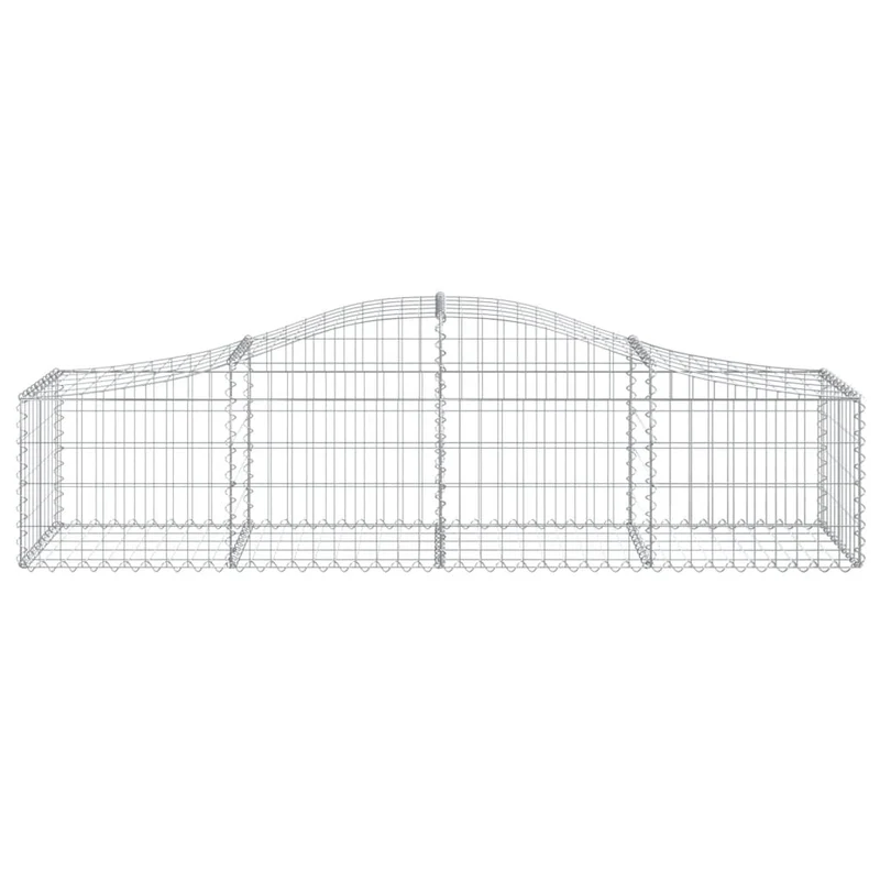 Cestas De Gaviones 18 Uds Forma De Arco Hierro 200x50x40/60 Cm