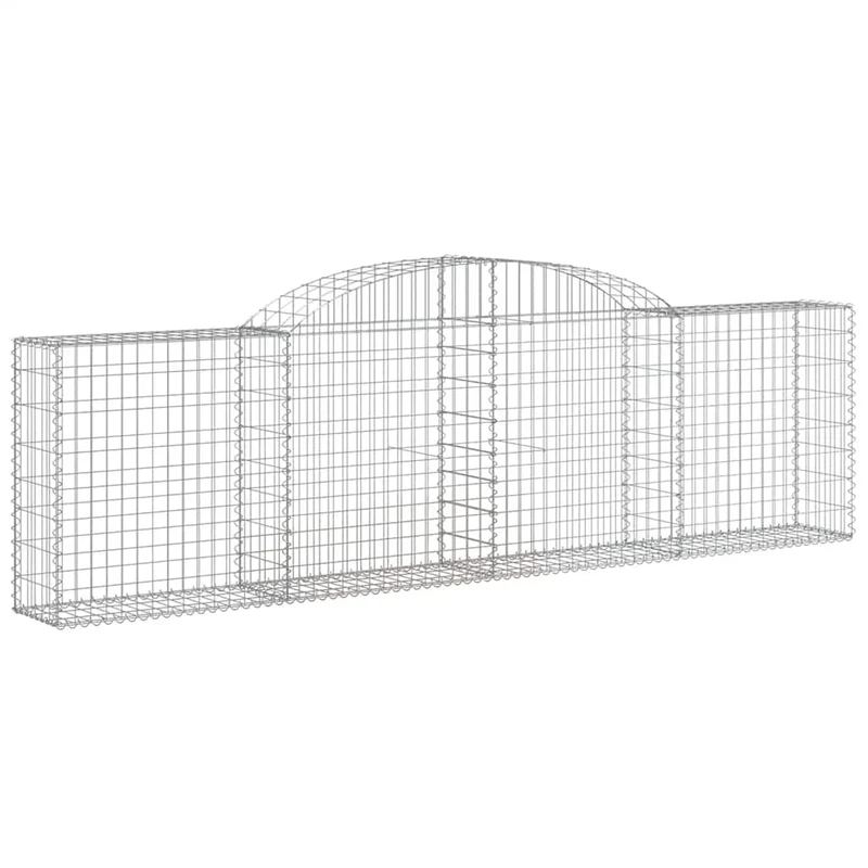 Cestas De Gaviones 5 Uds Forma De Arco Hierro 300x30x80/100 Cm
