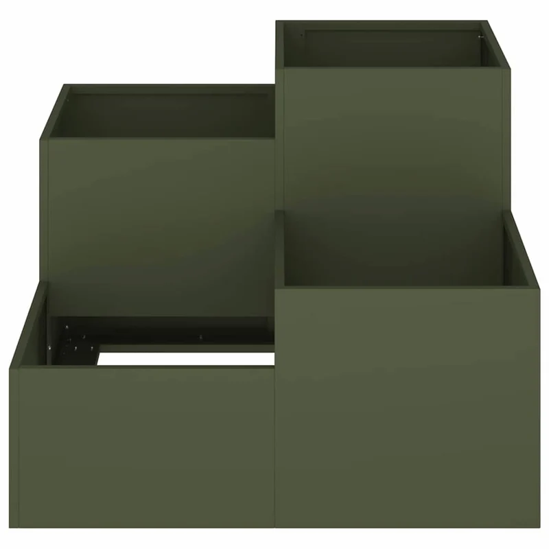 Maceta Para Jardín Verde Oliva 80 X 80 X 60 Cm Acero