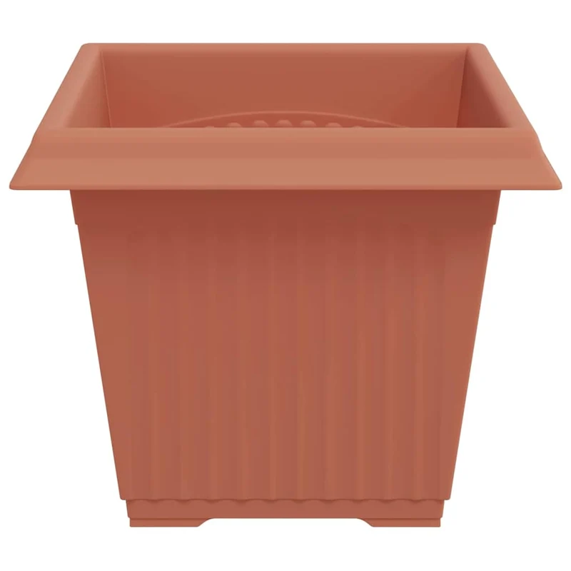 Maceta Cuadrada Para Flores 24 Uds. Rojo Ladrillo Plástico