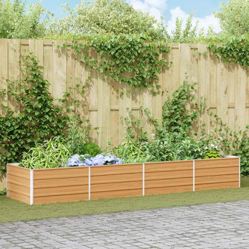 Arriate Elevado Marrón Claro 320 X 80 X 45 Cm Acero Galvanizado