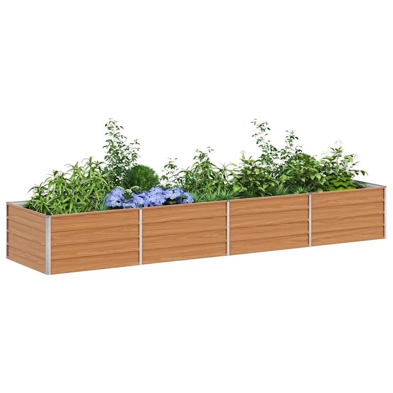 Arriate Elevado Marrón Claro 320 X 80 X 45 Cm Acero Galvanizado