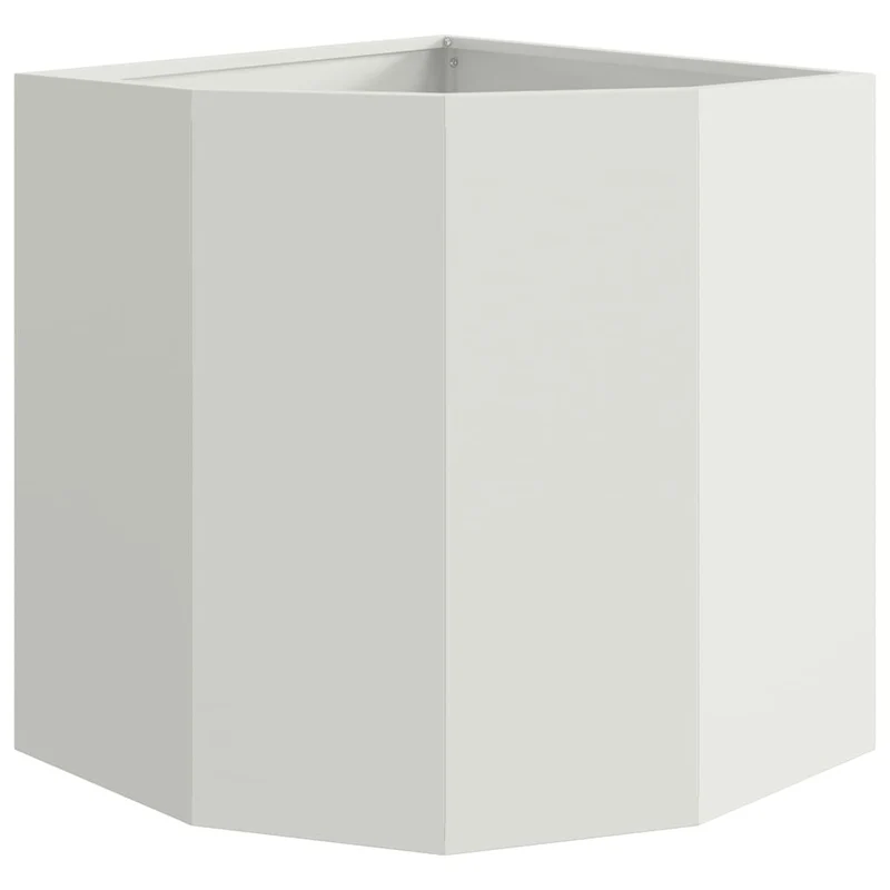 Macetero De Esquina Blanco 45 X 45 X 50 Cm Acero