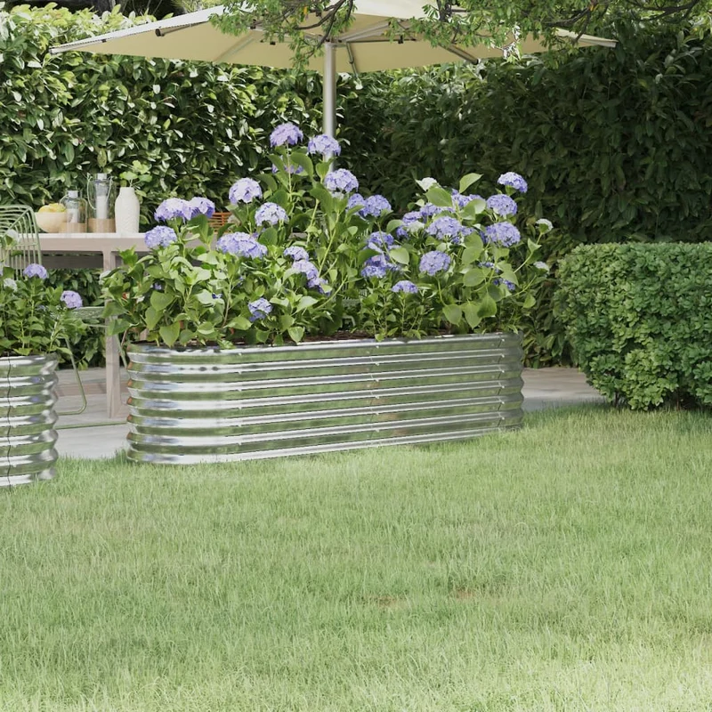Jardinera Arriate Acero Galvanizado Plata 152x40x36 Cm