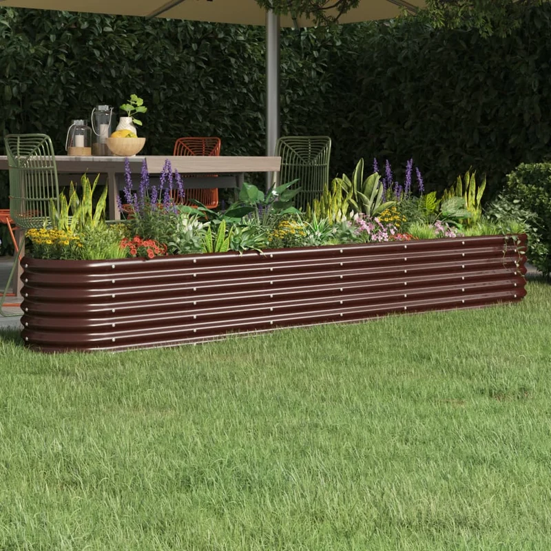 Jardinera Arriate Acero Galvanizado Marrón 260x40x36 Cm
