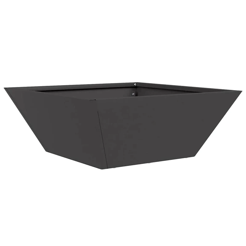 Macetero De Jardín Negro 40 X 40 X 15 Cm Acero Laminado En Frío