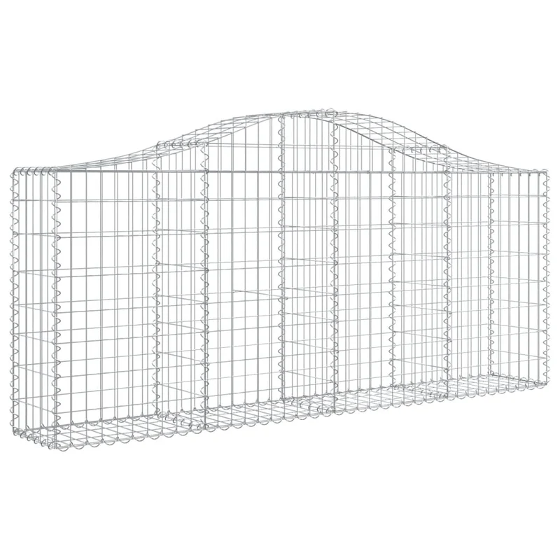 Cestas De Gaviones 6 Uds Forma De Arco Hierro 200x30x80/100 Cm