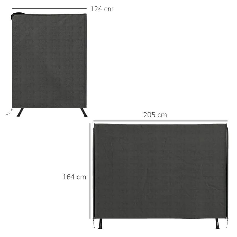 Outsunny Funda Balancín Jardín Funda Columpio Jardín Exterior Cubierta de Columpio con 2 Cremalleras Impermeable 205x124x164 cm Gris Oscuro