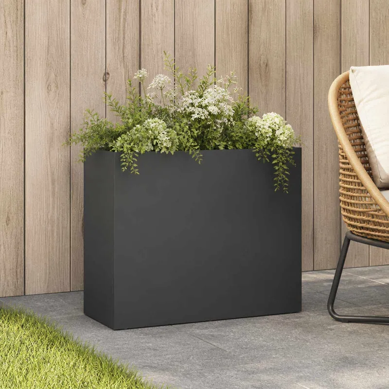 Macetero De Jardín Gris Antracita 50 X 20 X 40 Cm