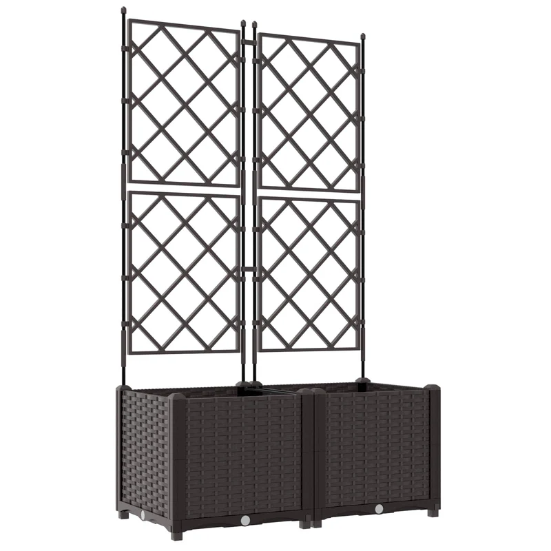 Macetero De Jardín 2 Uds. Marrón 80 X 40 X 143 Cm Pp