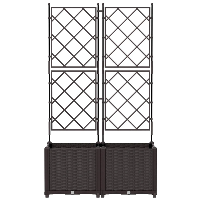 Macetero De Jardín 2 Uds. Marrón 80 X 40 X 143 Cm Pp