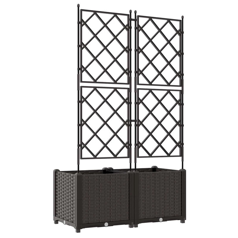 Macetero De Jardín 2 Uds. Marrón 80 X 40 X 143 Cm Pp