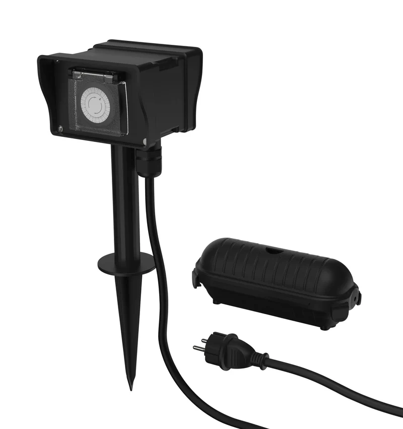 Temporizador Aes8 Exterior Ip44 2 Enchufes