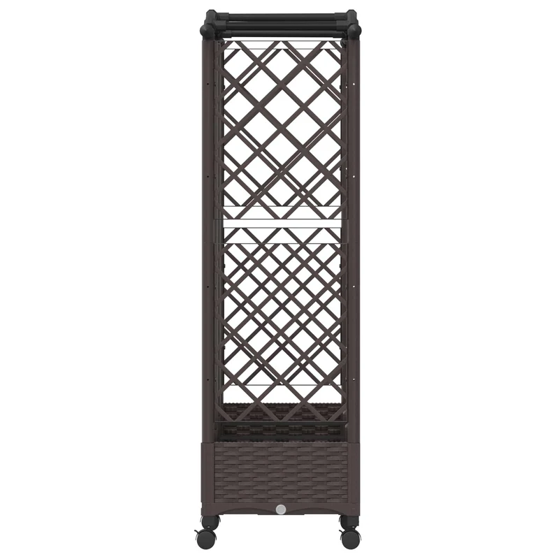 Cama Elevada Con Trellis Y Techo Marrón 163 X 40 X 129 Cm Pp