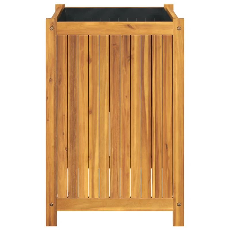 Jardinera Con Forro Madera Maciza De Acacia 50x50x75 Cm