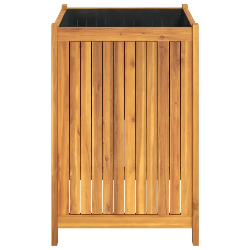 Jardinera Con Forro Madera Maciza De Acacia 50x50x75 Cm