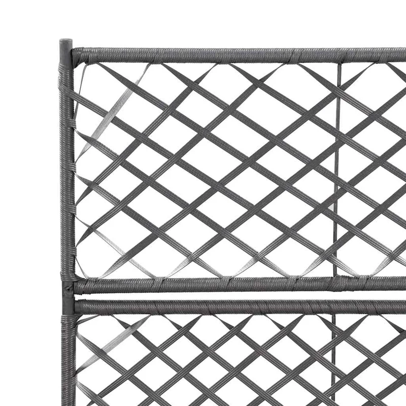 Enrejado Y Arriate 2 Macetas Ratán Sintético Negro 58x30x107 Cm