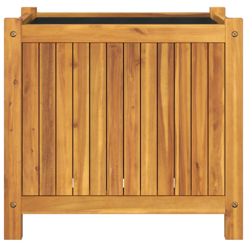 Jardinera Con Forro Madera Maciza De Acacia 54x31x50 Cm