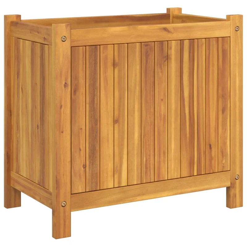Jardinera Con Forro Madera Maciza De Acacia 54x31x50 Cm
