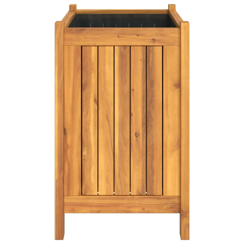 Jardinera Con Forro Madera Maciza De Acacia 54x31x50 Cm