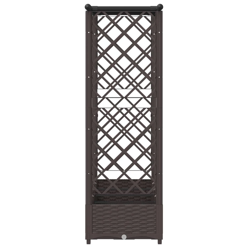 Cama Elevada Con Trellis Y Techo Marrón 203 X 40 X 121 Cm Pp