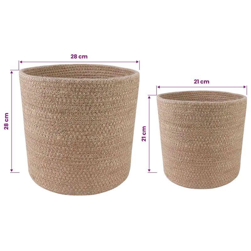 Set De Macetas De Planta 2 Uds. Natural Ø 28 X 28 Cm