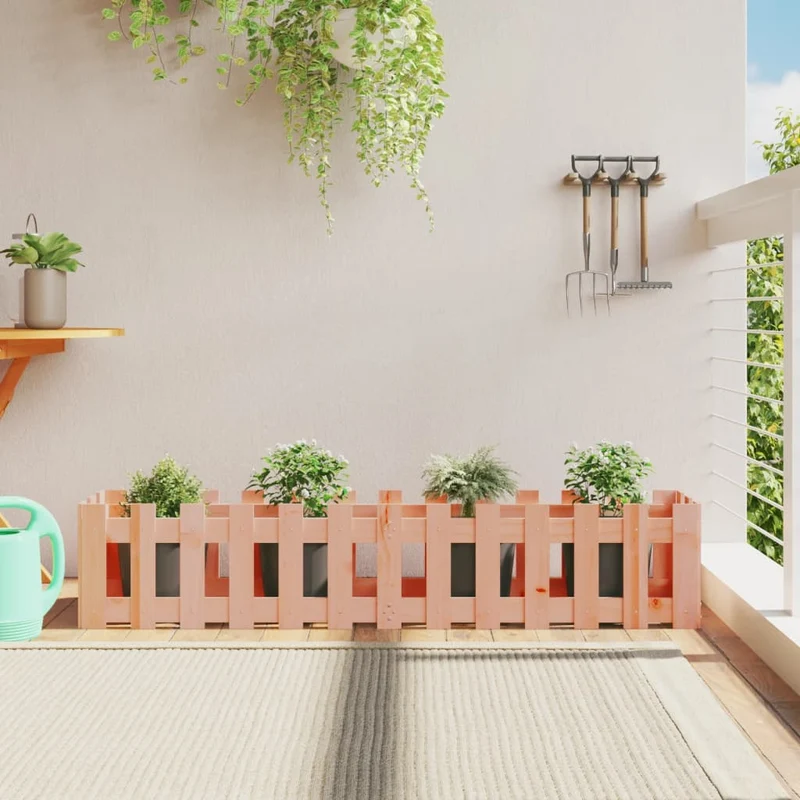 Arriate Elevado Jardín Valla Madera Maciza Douglas 150x30x30 Cm