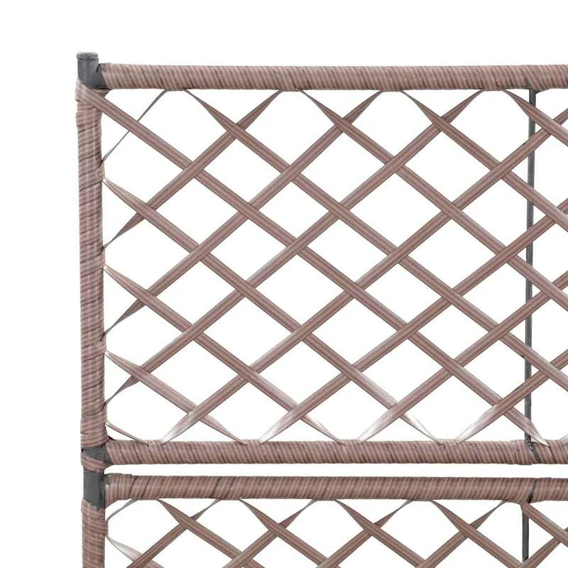 Enrejado Y Arriate 2 Macetas Ratán Sintético Marrón 58x30x107cm