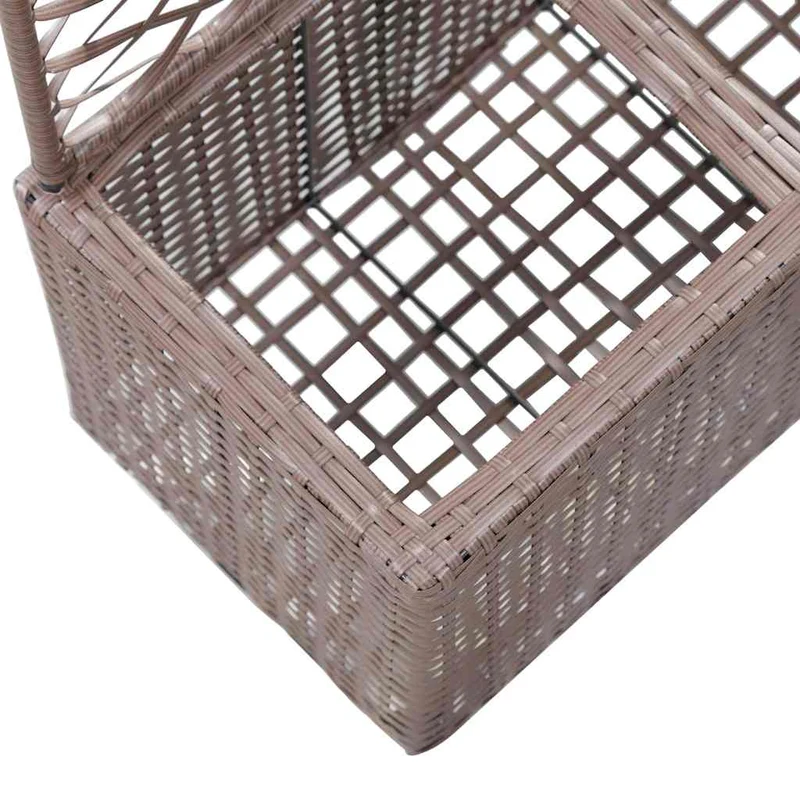 Enrejado Y Arriate 2 Macetas Ratán Sintético Marrón 58x30x107cm