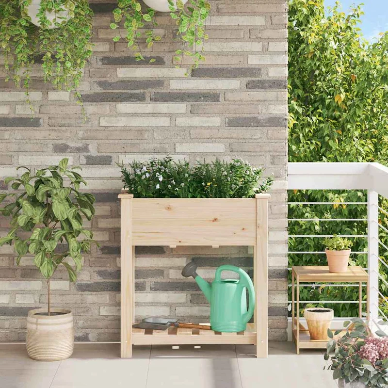 Macetero De Jardín Beige 71 X 37 X 76,5 Cm