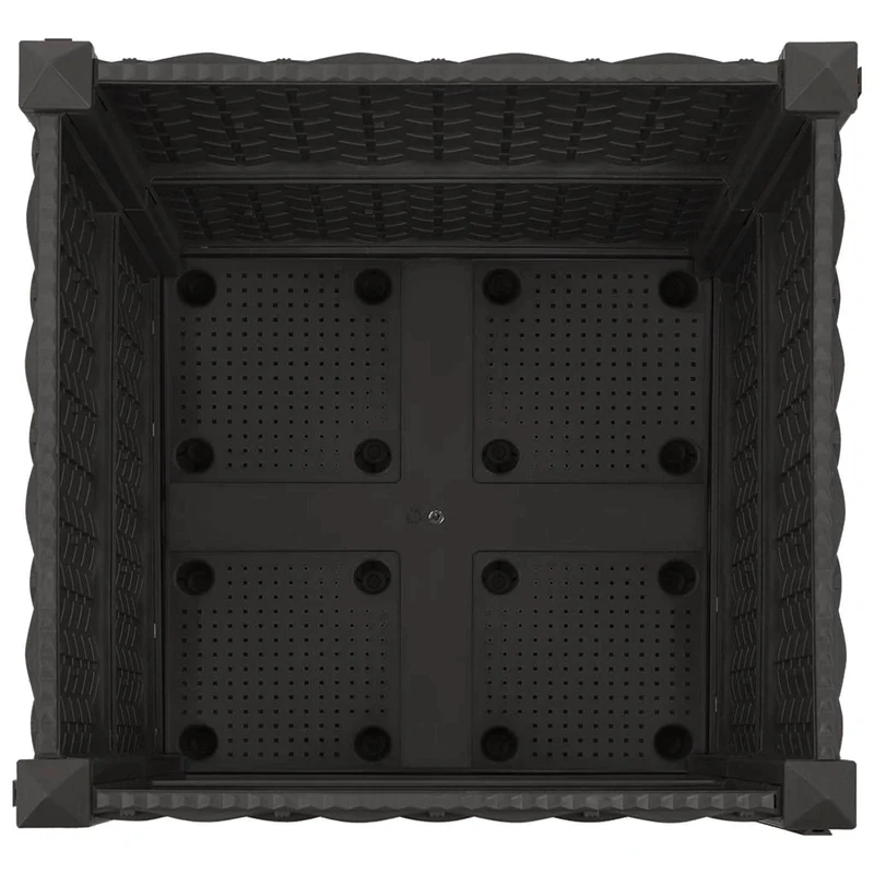Macetero De Jardín Con Ruedas Negro 40 X 40 X 44 Cm Pp