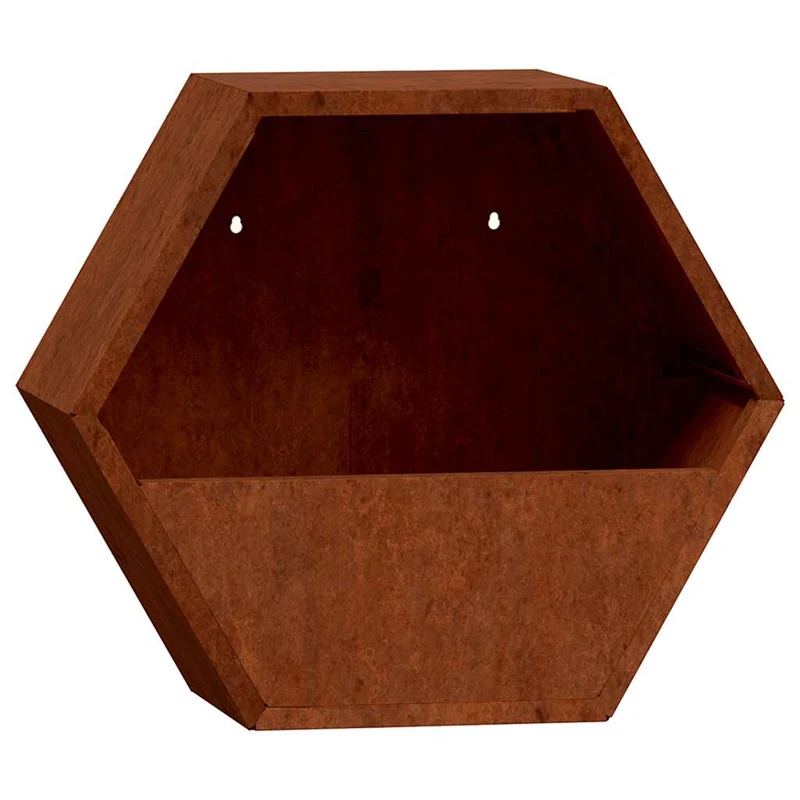 Jardineras De Pared 2 Uds Acero Corten Oxidado 46x10x40 Cm