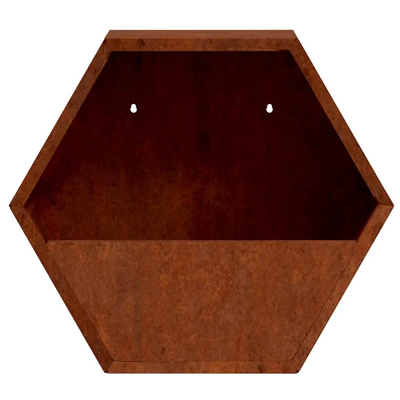Jardineras De Pared 2 Uds Acero Corten Oxidado 46x10x40 Cm