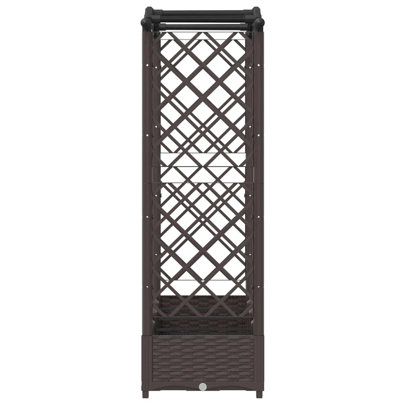Cama Elevada Con Trellis Y Techo Marrón 207 X 40 X 123 Cm Pp