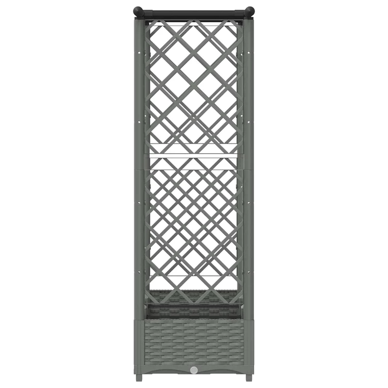 Cama Elevada Con Trellis Y Techo Gris Claro 164 X 40 X 121 Cm
